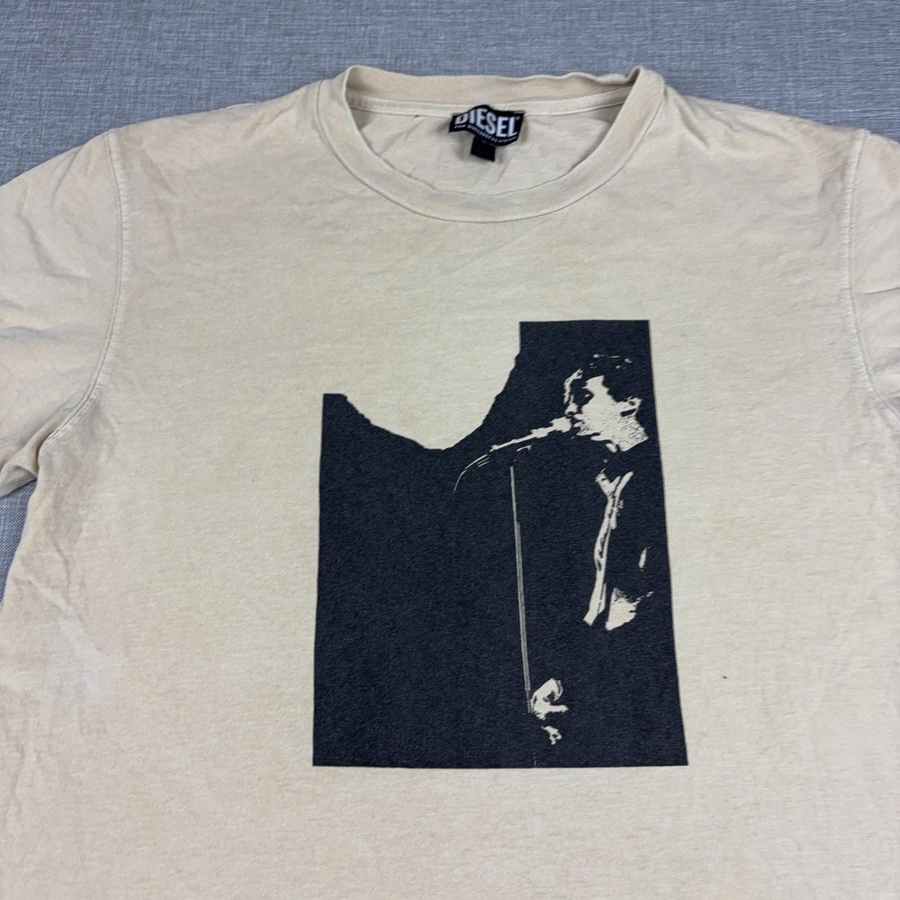 Diesel Shirt Mens Large Beige 2022 U.S. Tour Never Done Graphic Tee Cotton - Picture 4 of 15